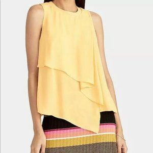 Rachel Roy Merigold Peyton Yellow Sleeveless Layered Blouse Size Small NEW
